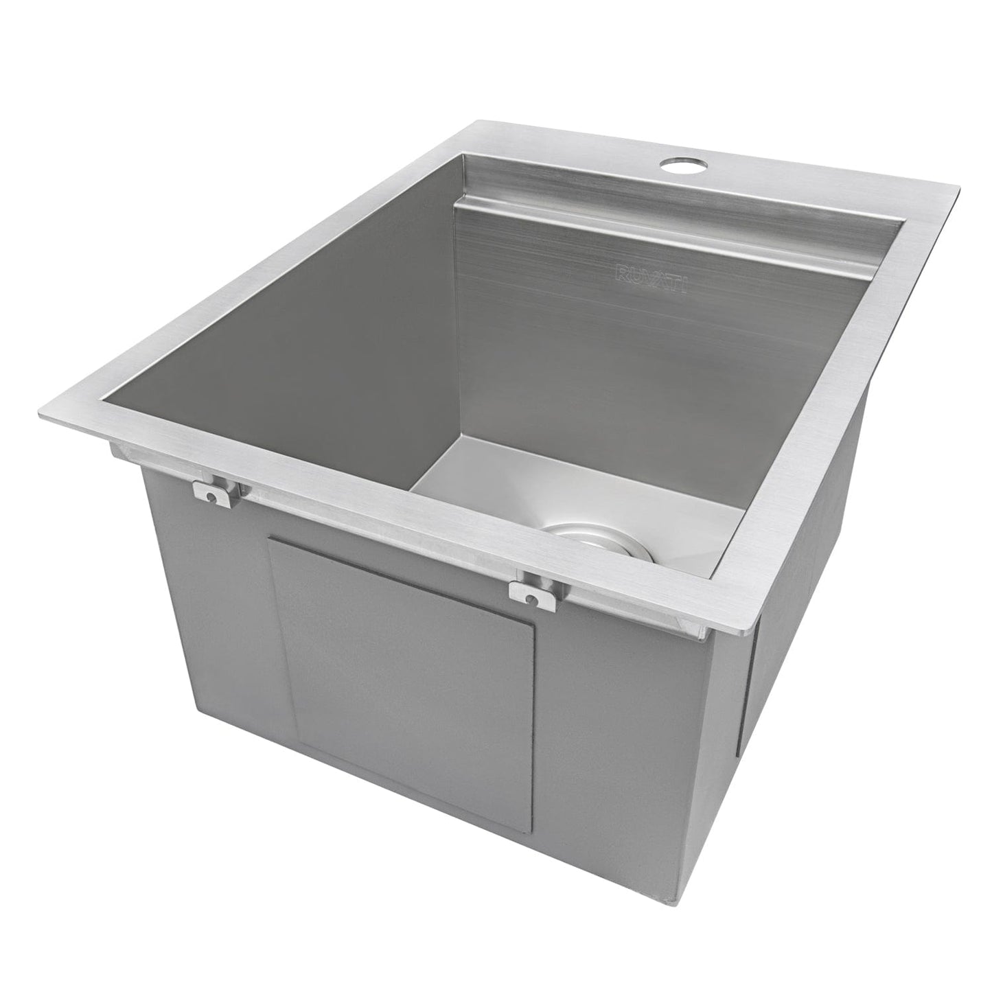 Ruvati Merino 15" Marine Grade Workstation RV Boat Outdoor Sink RVQ5210 with stainless steel finish and rectangular design.