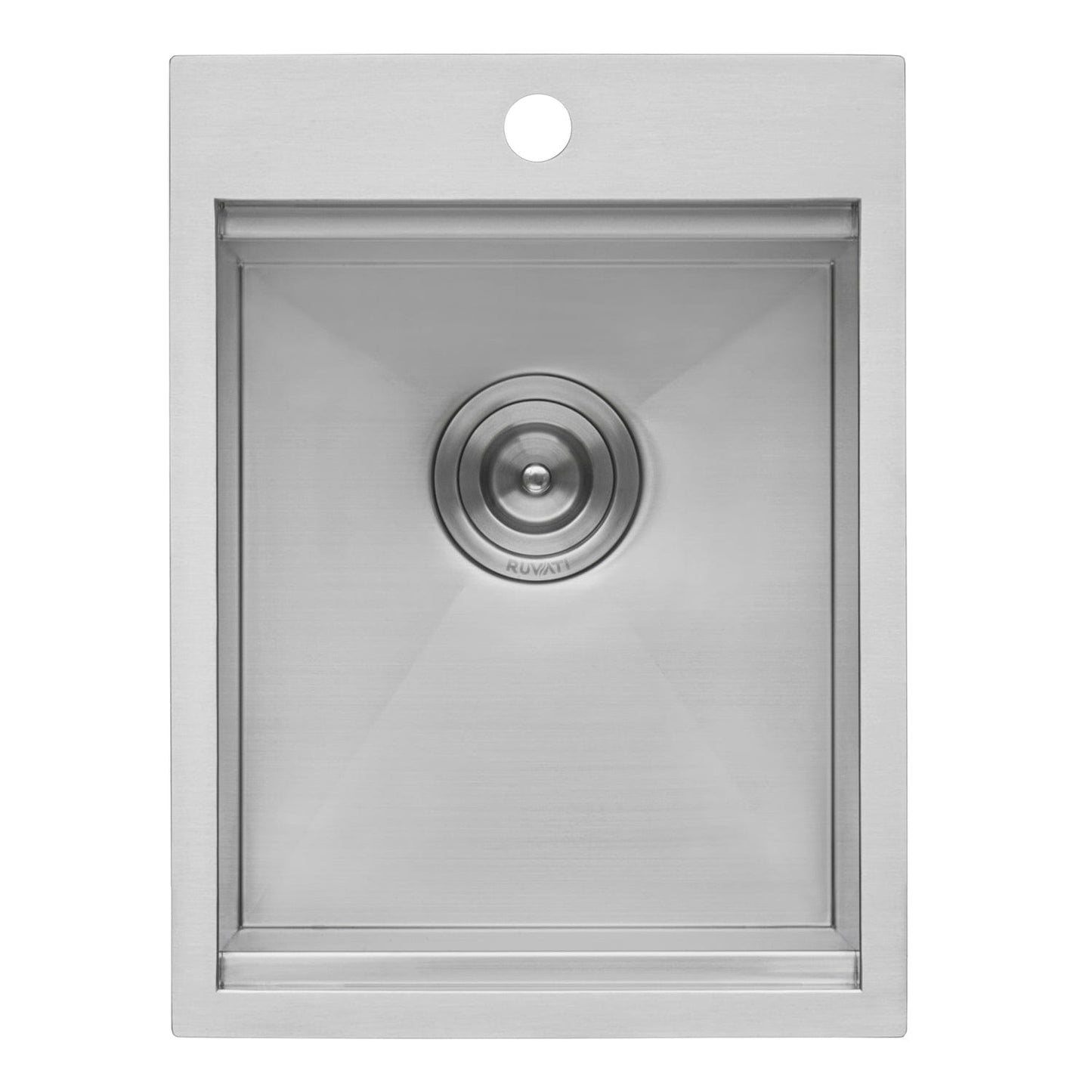 Ruvati Merino 15" Marine Grade Workstation RV Boat Outdoor Sink RVQ5210 - Stainless steel design with center drain.