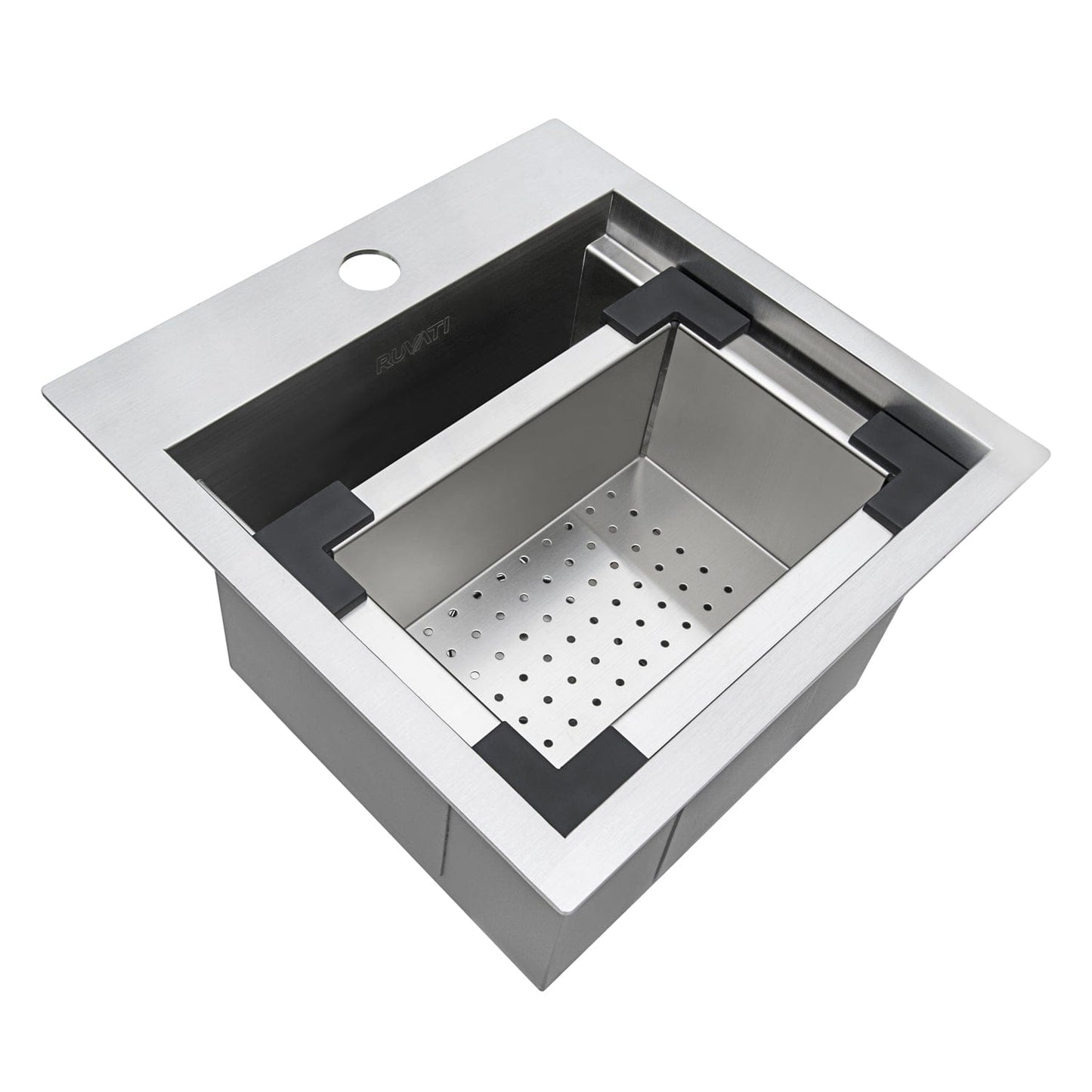 Ruvati Merino 15" Marine Grade Workstation RV Boat Outdoor Sink RVQ5215 featuring premium stainless steel construction.