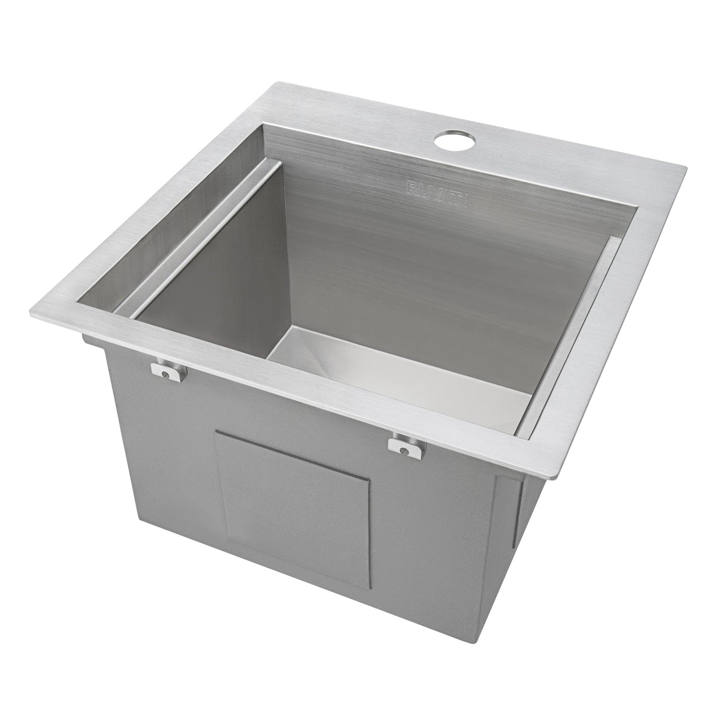 Ruvati Merino 15" Marine Grade Workstation RV Boat Outdoor Sink RVQ5215 in stainless steel construction.