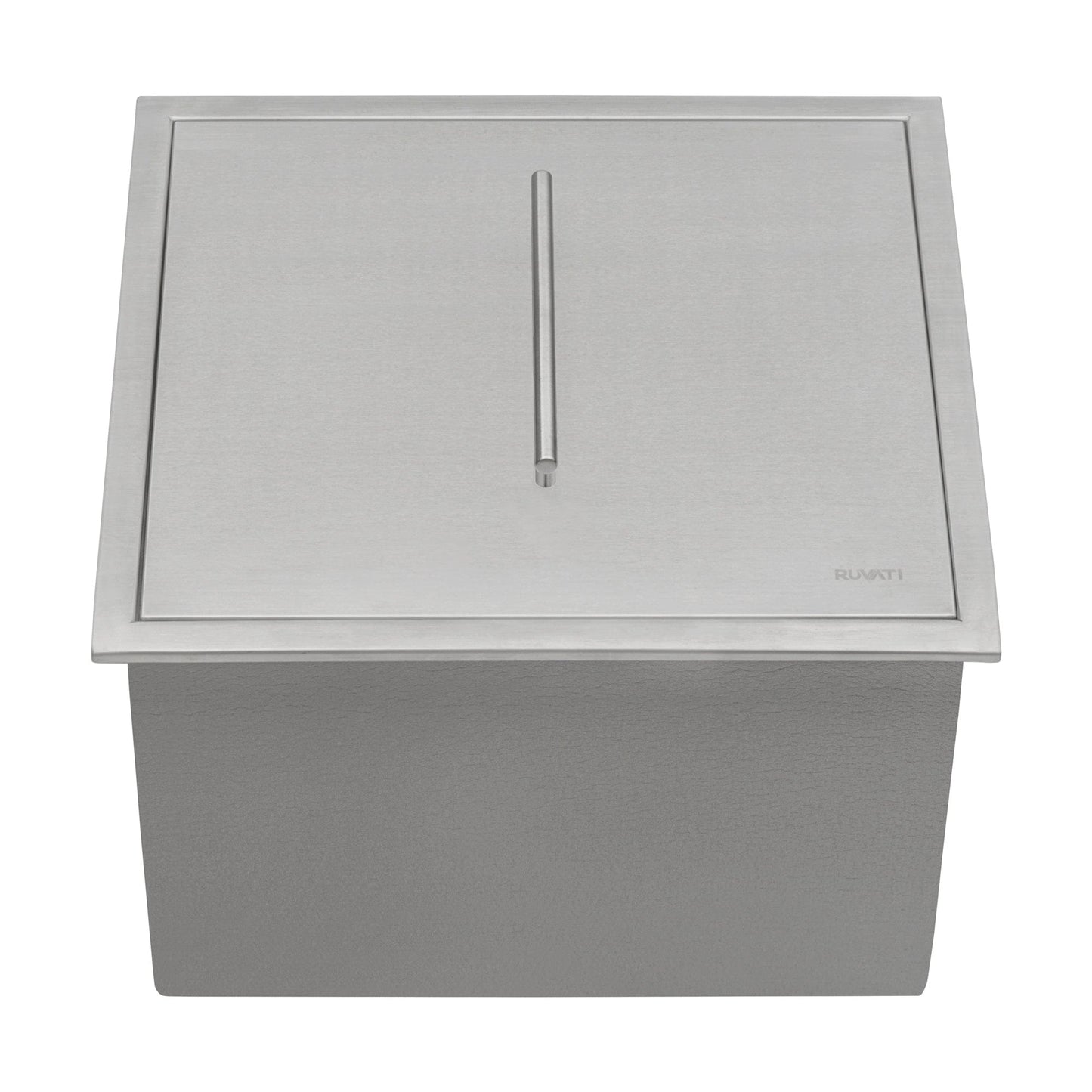 Ruvati Insulated Ice Chest Sink 21" BBQ Marine Grade Outdoor Stainless Steel RVQ6221 top view