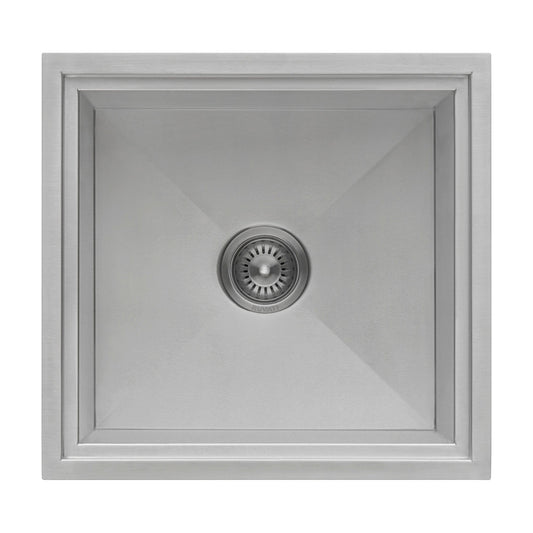Ruvati Insulated Ice Chest Sink 21" BBQ Marine Grade Outdoor Stainless Steel RVQ6221 top view.