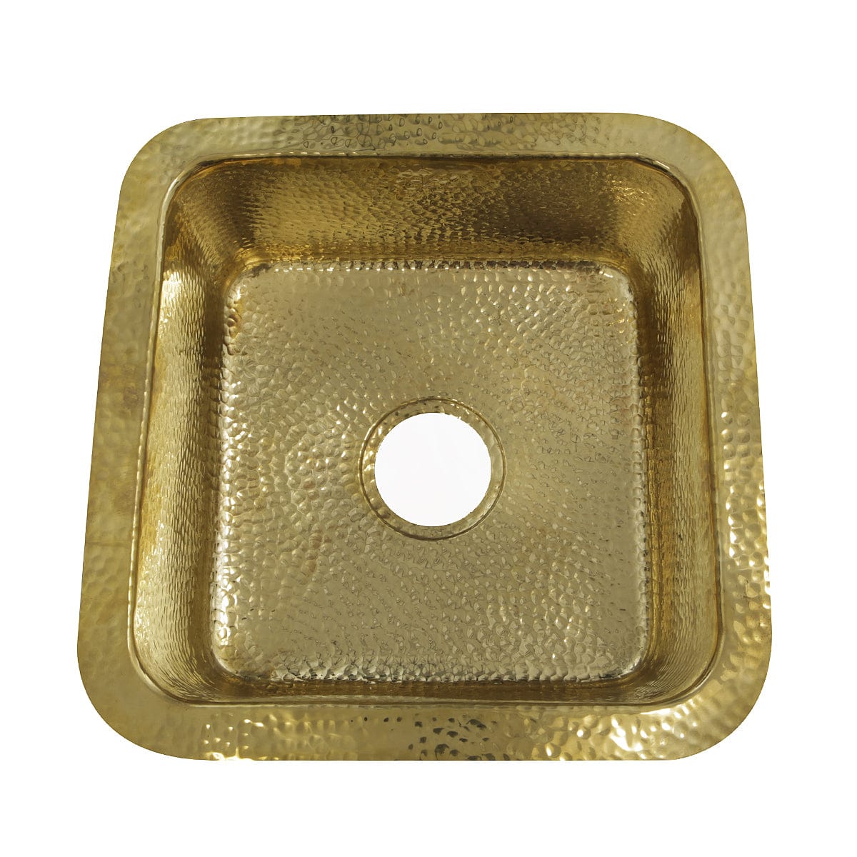 Nantucket 16.625" Hand-Hammered Brass Bar Sink SQRB-7 featuring a luxurious hammered finish.