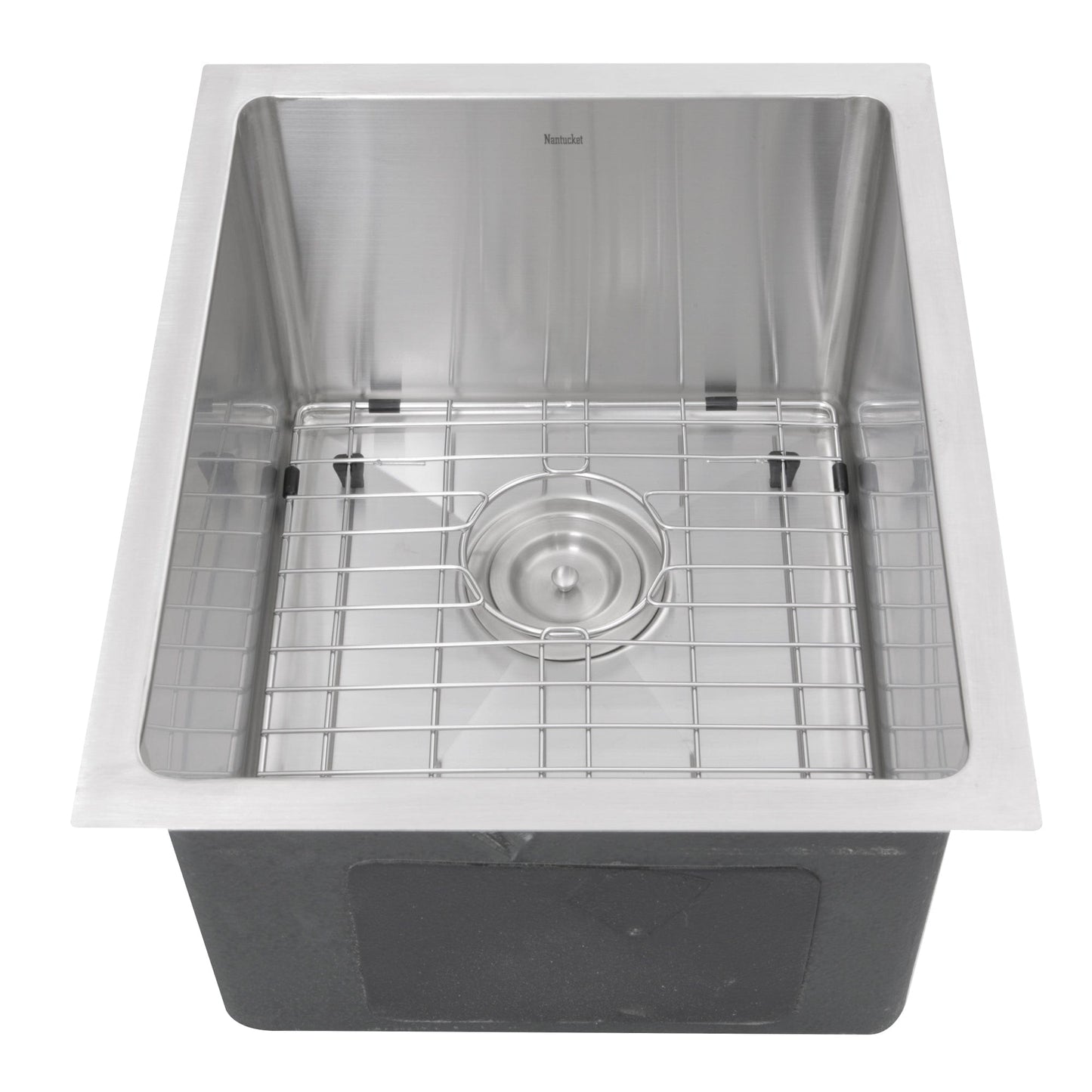 Nantucket 15" Undermount Stainless Steel Bar/Prep Sink SR1815 with wire grid and modern design.