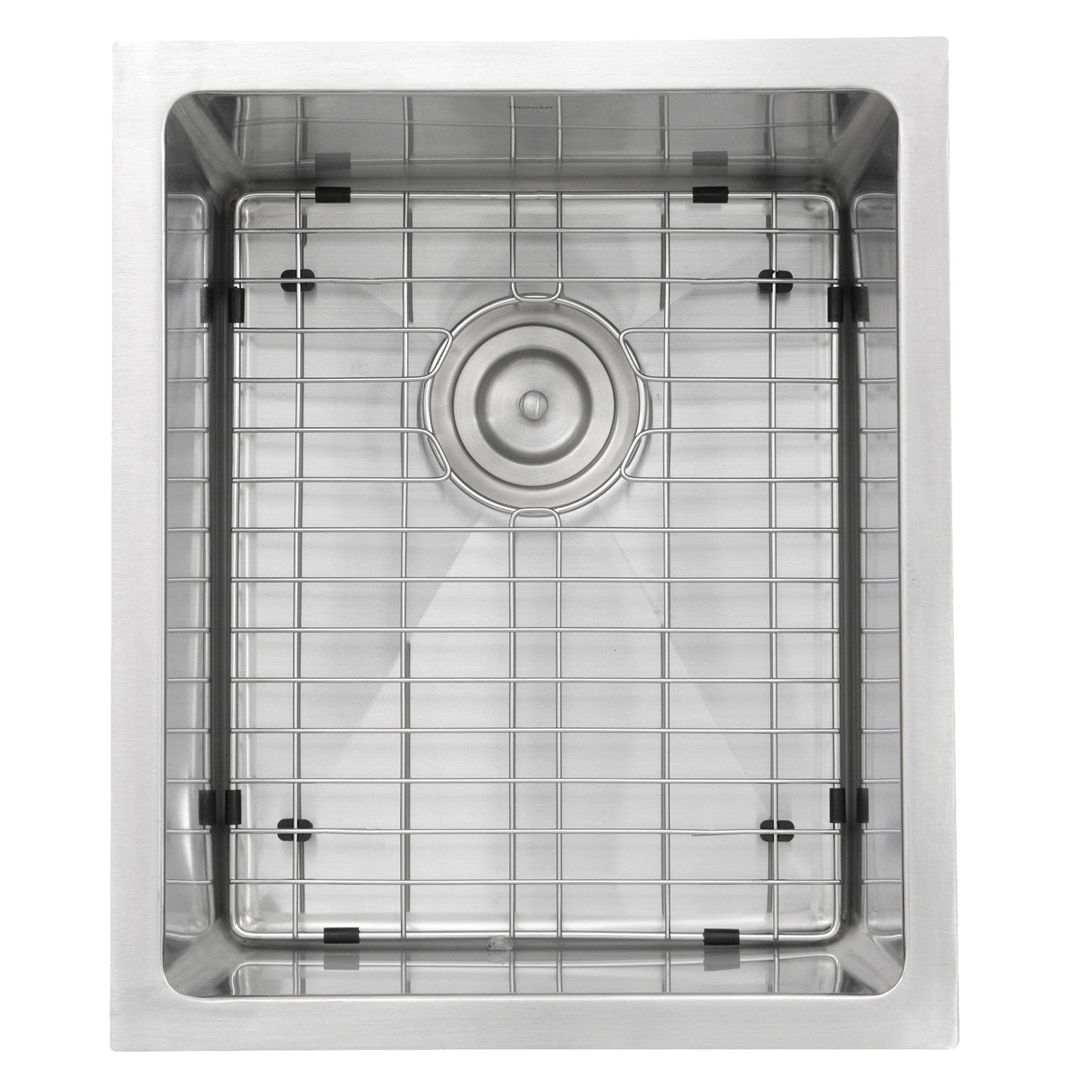 Nantucket 15" Undermount Stainless Steel Bar/Prep Sink SR1815 top view with protective grid.