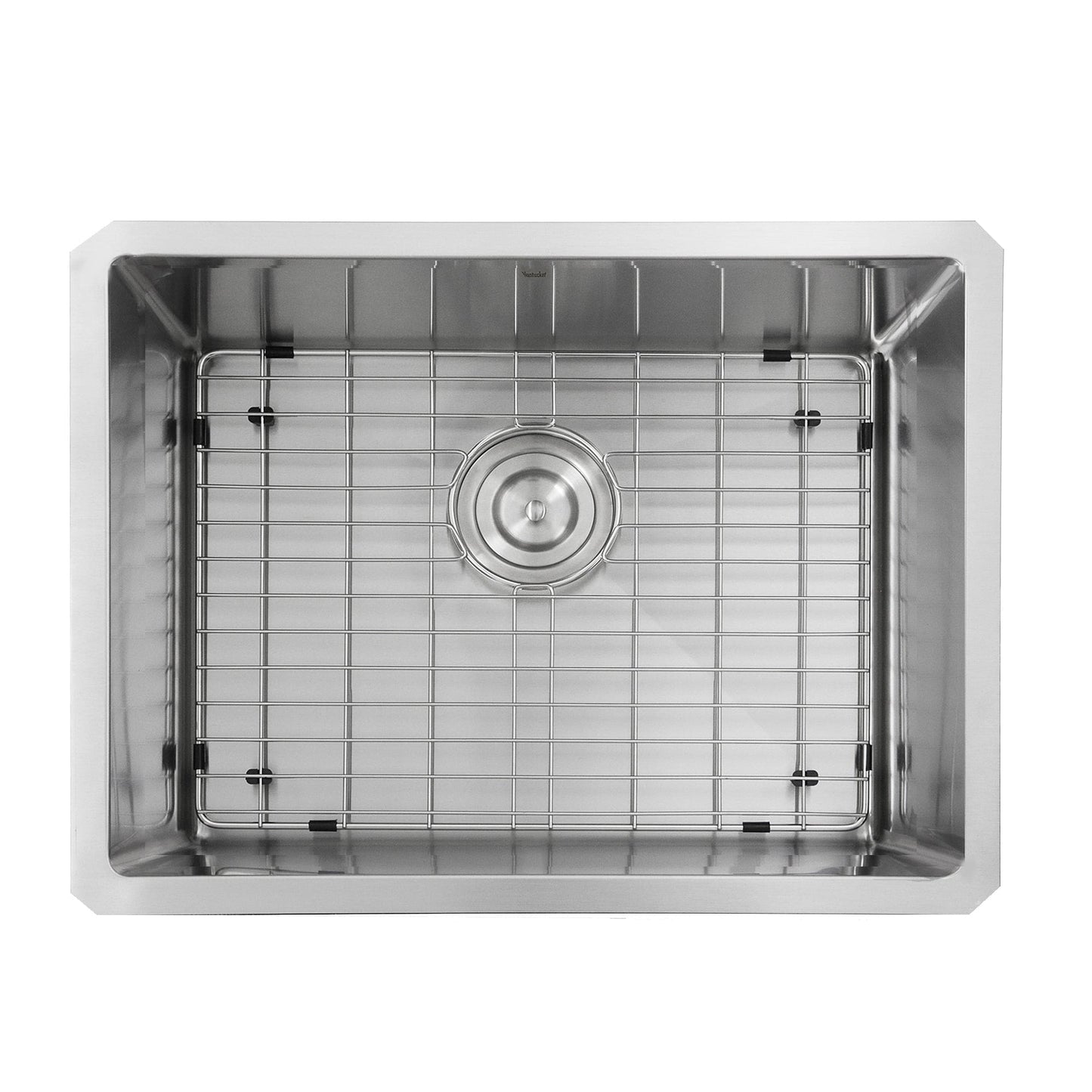 Nantucket 23" Undermount Stainless Steel Kitchen Sink SR2318-16 interior with grid and drain.