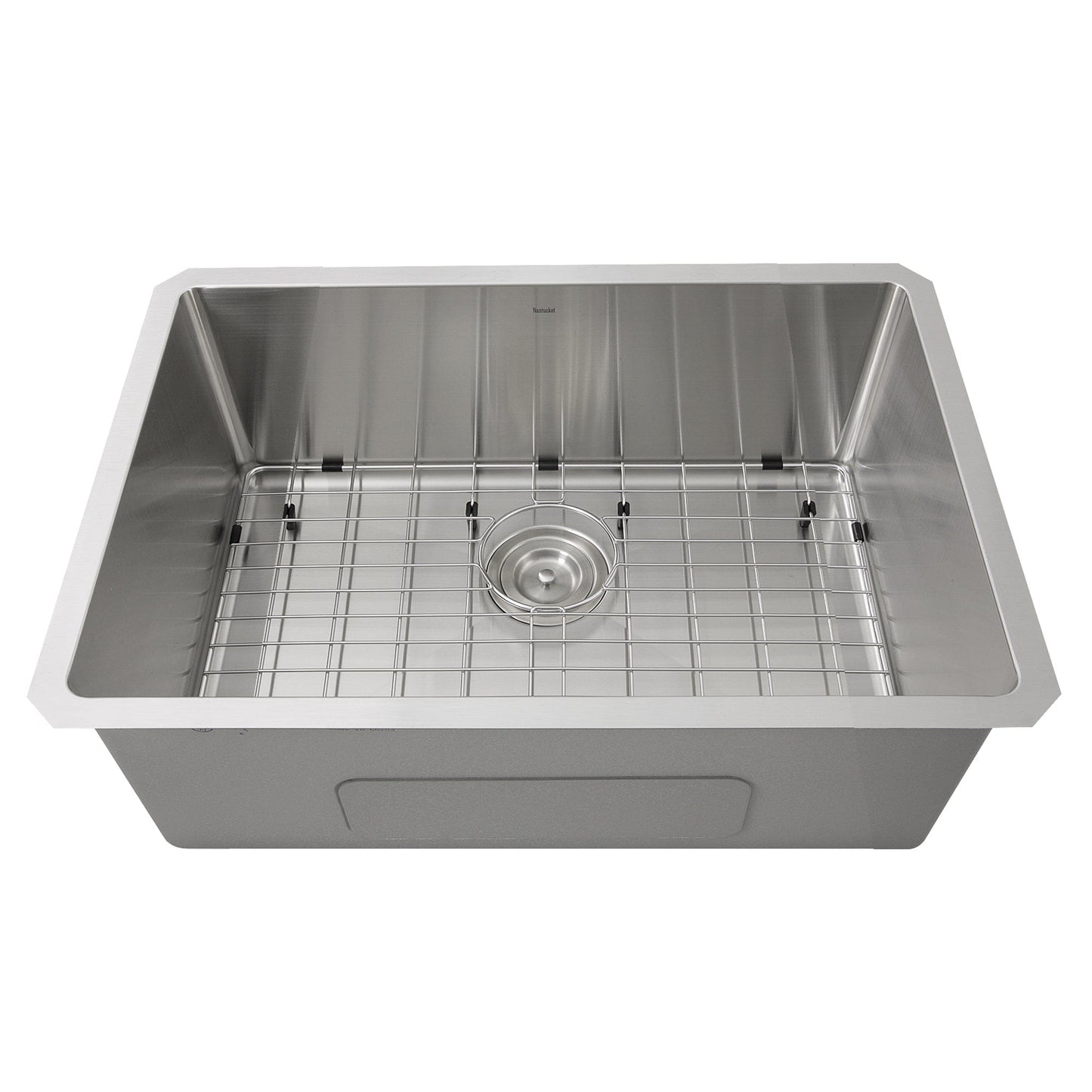 Nantucket 28" Pro Series Undermount Stainless Steel Kitchen Sink SR2818-16 with grid inside.