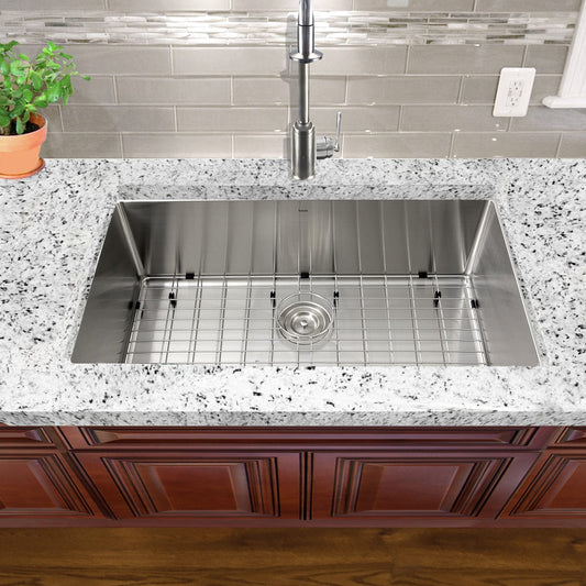Nantucket 32" Pro Series Undermount Stainless Steel Kitchen Sink SR3218-16 installed in a modern kitchen countertop.