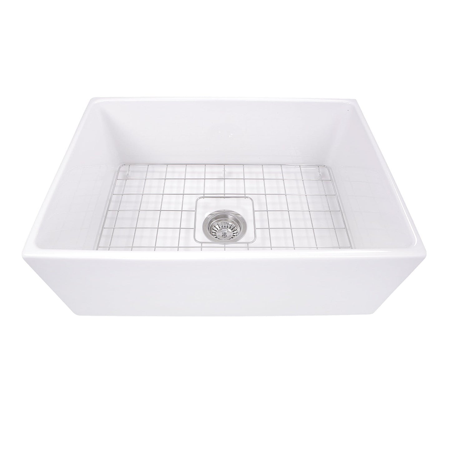 Nantucket 27" Farmhouse Fireclay Sink with Drain and Grid - T-FCFS27