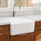 Nantucket 27" Farmhouse Fireclay Sink with Drain and Grid - T-FCFS27