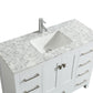Eviva London 48" x 18" White Transitional Bathroom Vanity with White Carrara Top