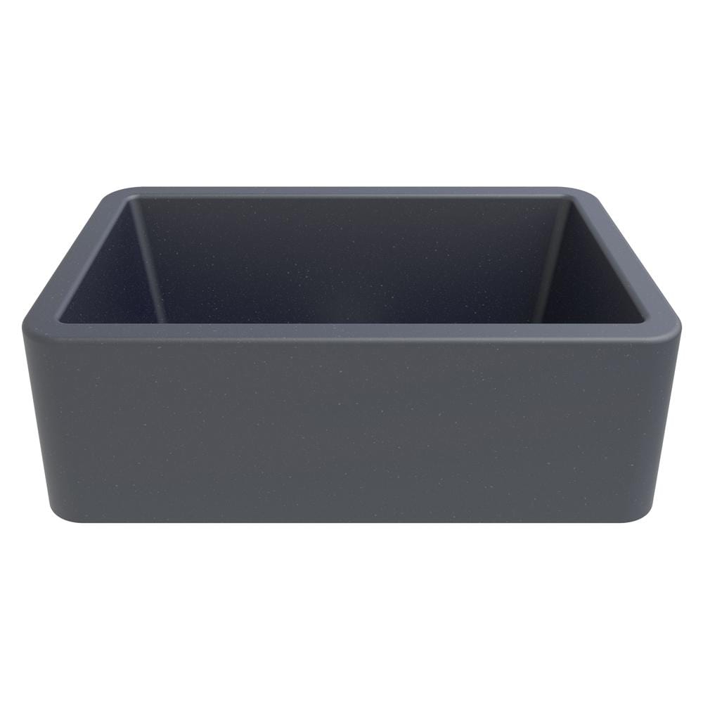 LaToscana Marmorin Series 30" Farmhouse Kitchen Sink in Titanium Grey Metallic, front view showcasing premium Italian craftsmanship.