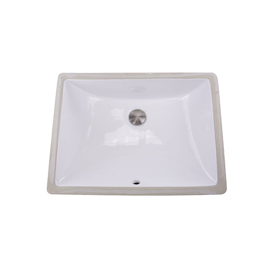Nantucket 18" Undermount Ceramic Sink UM-18x13-W featuring a spacious rectangular design in premium ceramic.