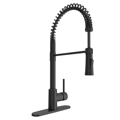 BOCCHI LIVENZA 2.0 Pull-Down Kitchen Faucet in Matte Black with gooseneck design showcasing professional functionality.