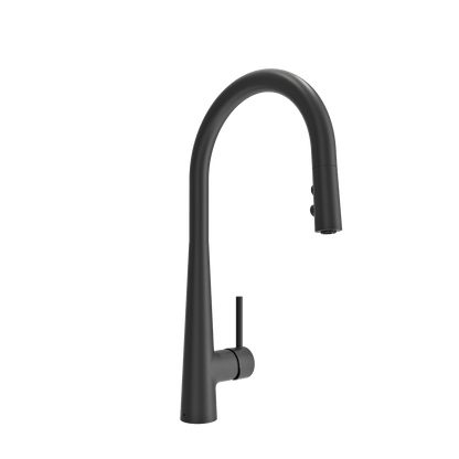 BOCCHI LUGANO 2.0 Pull-Down Kitchen Faucet in sleek black finish with ergonomic design.