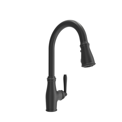 BOCCHI BELSENA 2.0 Pull-Down Kitchen Faucet in sleek black finish with modern design and innovative features.