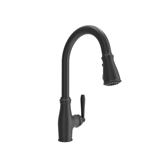 BOCCHI BELSENA 2.0 Pull-Down Kitchen Faucet in sleek black finish with modern design and innovative features.