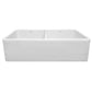 WHITEHAUS 36.75" Farmhaus Fireclay Duet Series Reversible Sink with Smooth Front Apron WH3719-WHITE