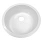 WHITEHAUS 18.25" Elementhaus Fireclay Circular Drop In/Undermount Sink with 3 ½" Rear Center Drain WHE1818R