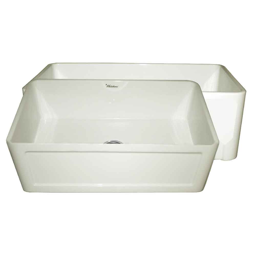 WHITEHAUS 30" Farmhaus Fireclay Reversible Sink WHFLCON3018-BISCUIT