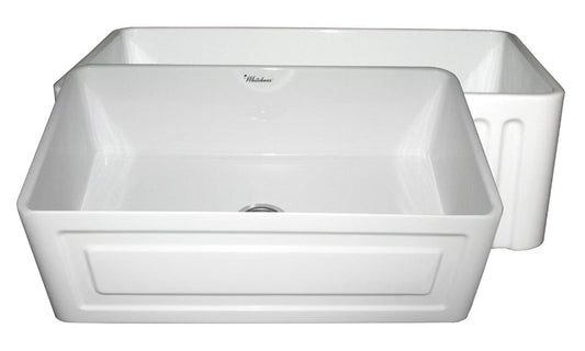 WHITEHAUS 30" Farmhaus Fireclay Reversible Sink WHFLRPL3018-WHITE