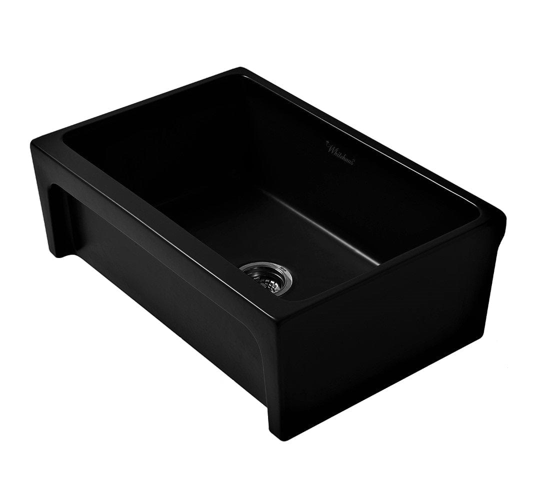 WHITEHAUS 30" Glencove Fireclay Reversible Sink WHQ5530-BLACK