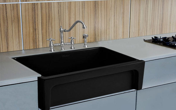 WHITEHAUS 30 Glencove Fireclay Reversible Sink WHQ5530-BLACK