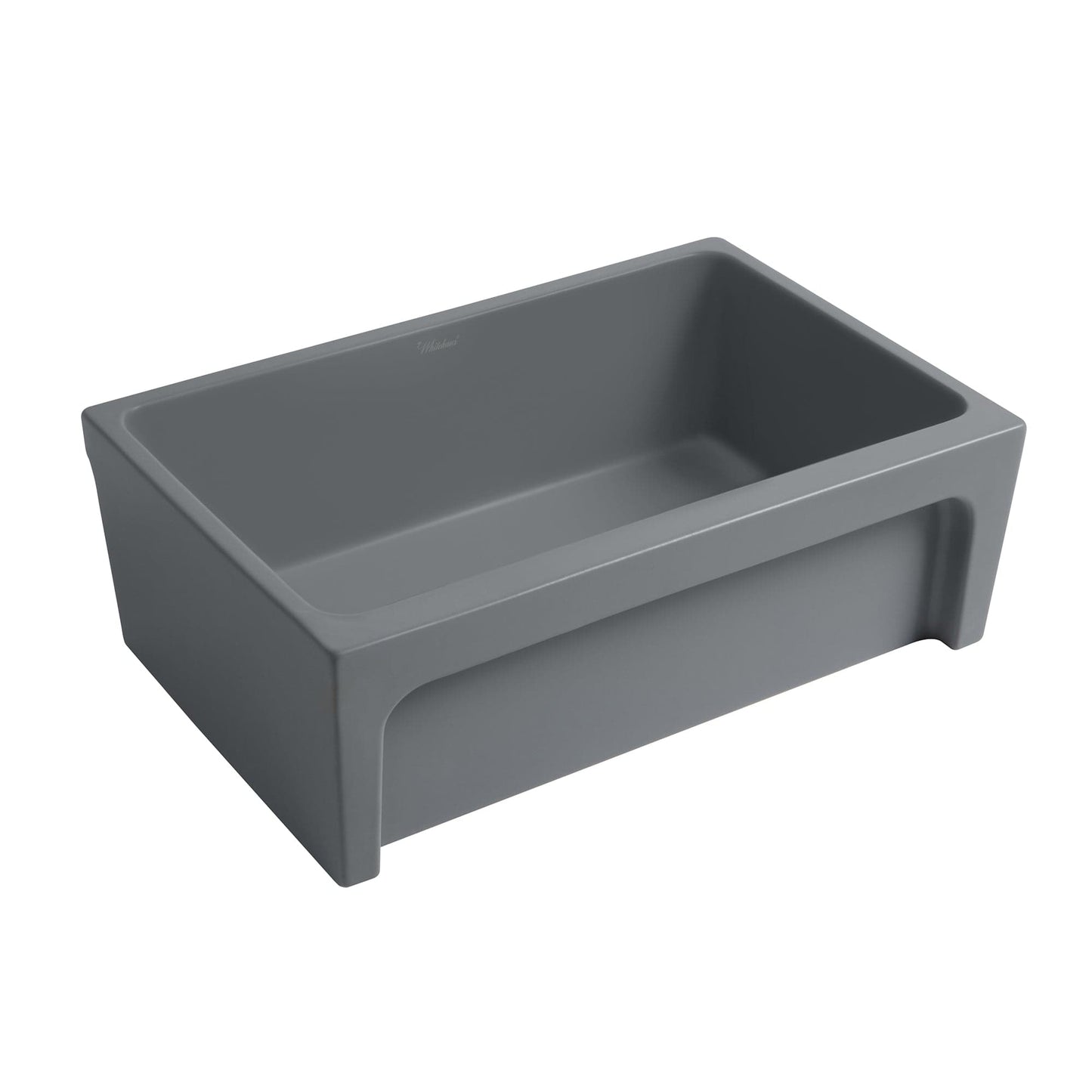 WHITEHAUS 30" Glencove Reversible Matte White Fireclay Kitchen Sink - WHQ5530 in a modern kitchen setting.