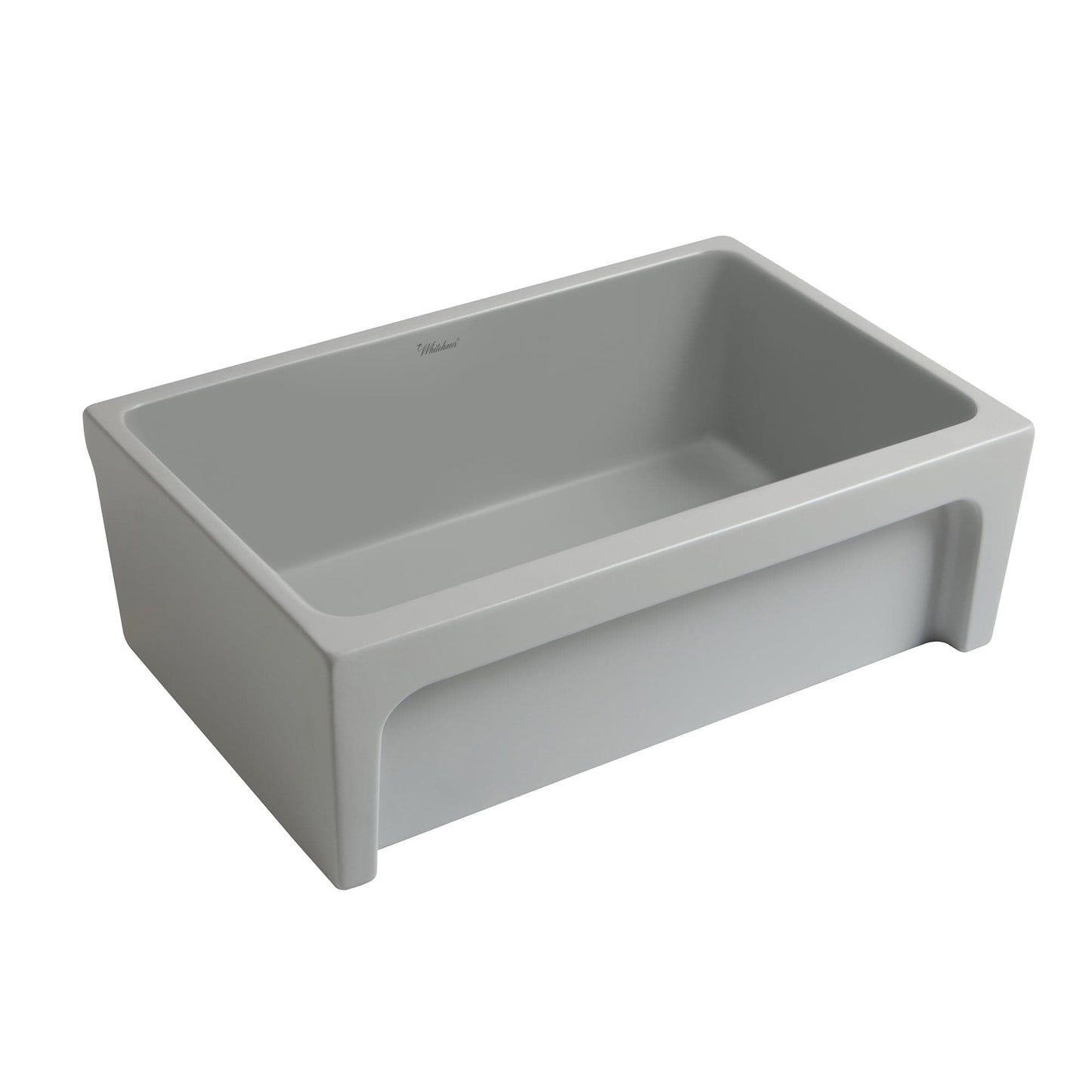 WHITEHAUS 30" Glencove Reversible Matte White Fireclay Kitchen Sink - WHQ5530 showcasing its sleek matte finish.