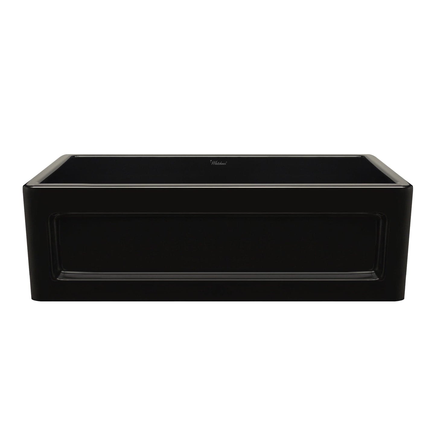 WHITEHAUS 33" Shakerhaus Reversible Kitchen Fireclay Sink WHQ5550 in sleek black finish