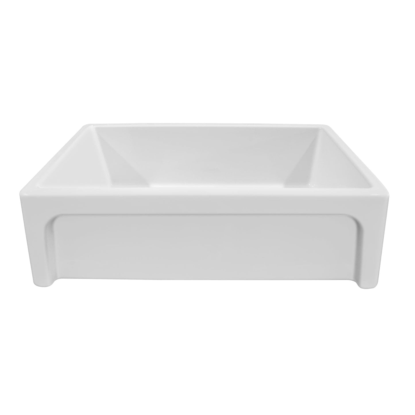 WHITEHAUS 33" Shakerhaus Reversible Kitchen Fireclay Sink WHQ5550, modern white fireclay sink with Shaker-inspired design.