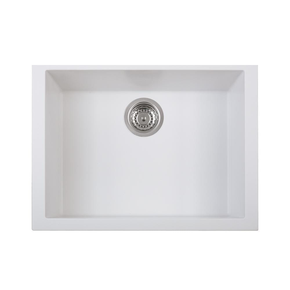 Top view of LaToscana One Series 23" Undermount Single Bowl Kitchen Sink in Milk White finish.