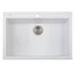 LaToscana One Series 30" Drop-In Single Bowl Kitchen Sink front view in Milk White finish with drain.