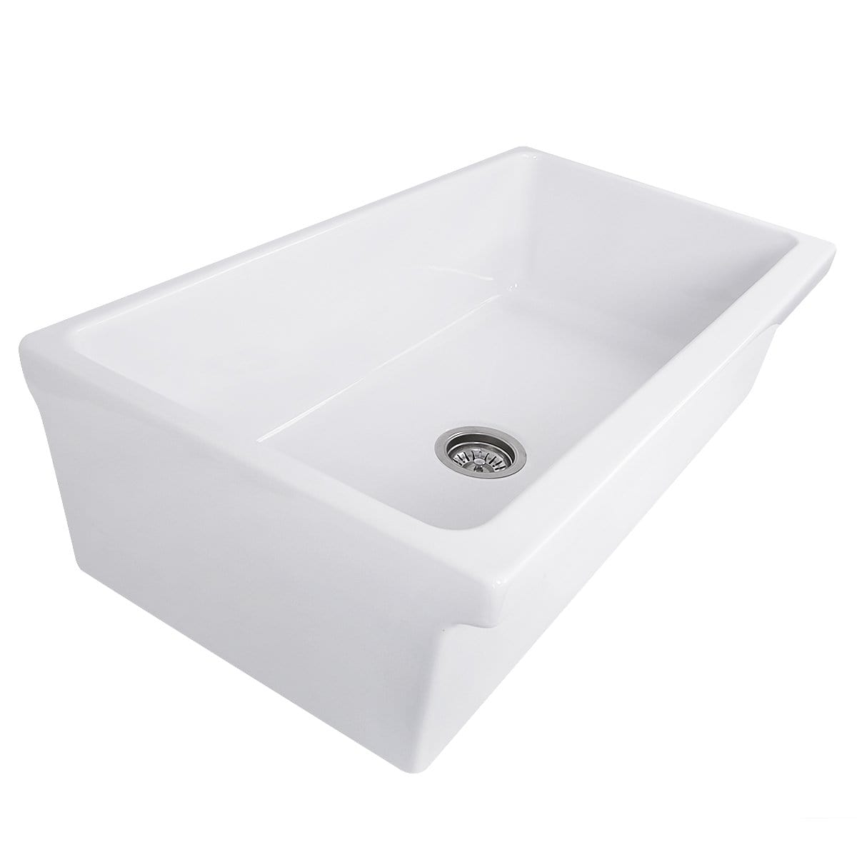 Nantucket 36" Decorative Apron Farmhouse Fireclay Sink - Yarmouth-36W sleek design showing the single bowl construction.