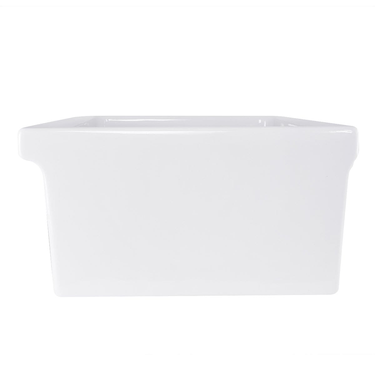 Nantucket 36" Decorative Apron Farmhouse Fireclay Sink - Yarmouth-36W front view showcasing white fireclay design.