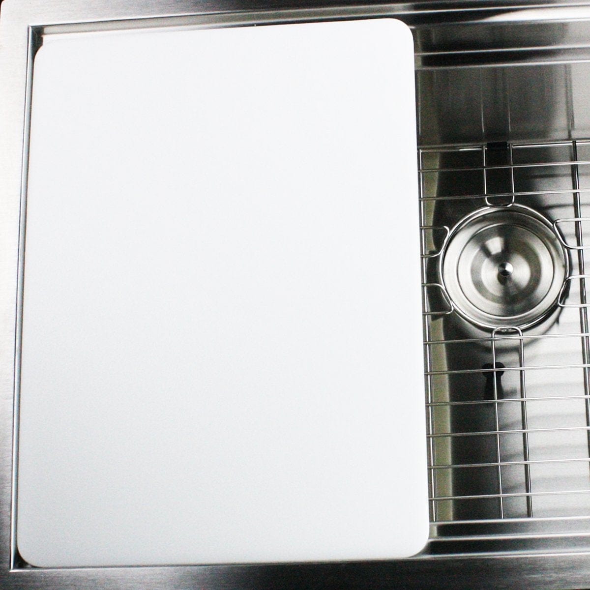 Nantucket 17.75" Cutting Board - CB-ZRPS32 integrated with prep station sink for efficient kitchen workflow.