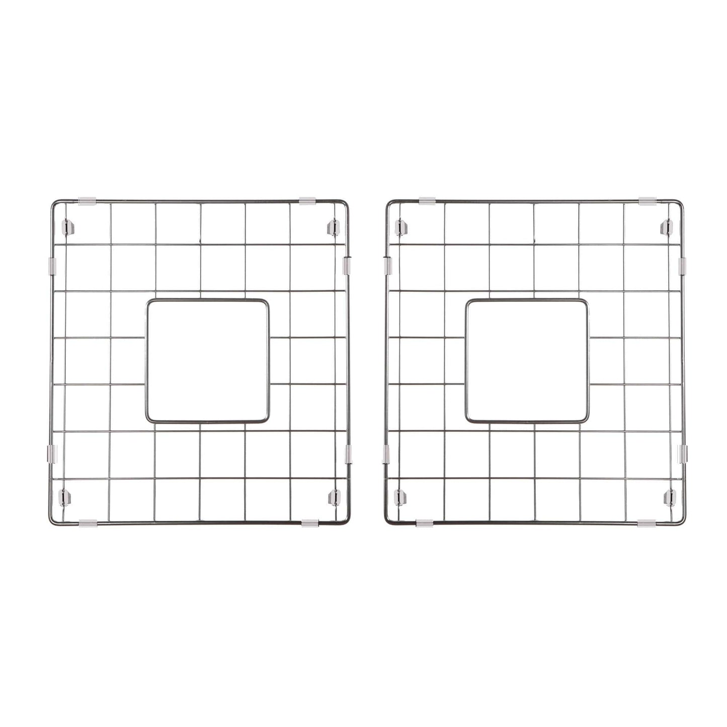 Nantucket Stainless Steel Bottom Grids Set - BG-VC3318D, featuring two premium stainless steel grids for double bowl sink protection.