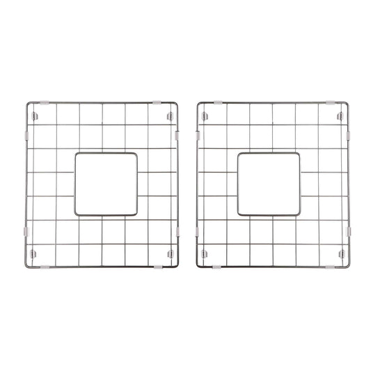 Nantucket Stainless Steel Bottom Grids Set - BG-VC3318D, featuring two premium stainless steel grids for double bowl sink protection.