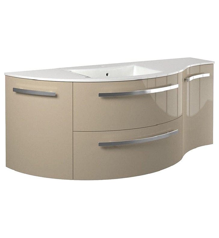 LATOSCANA AMENO 52" Modern Wall Mounted Vanity Unit with Left Round and Right Concave Cabinet