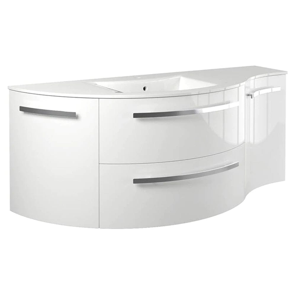 LATOSCANA AMENO 52" Modern Wall Mounted Vanity Unit with Left Round and Right Concave Cabinet