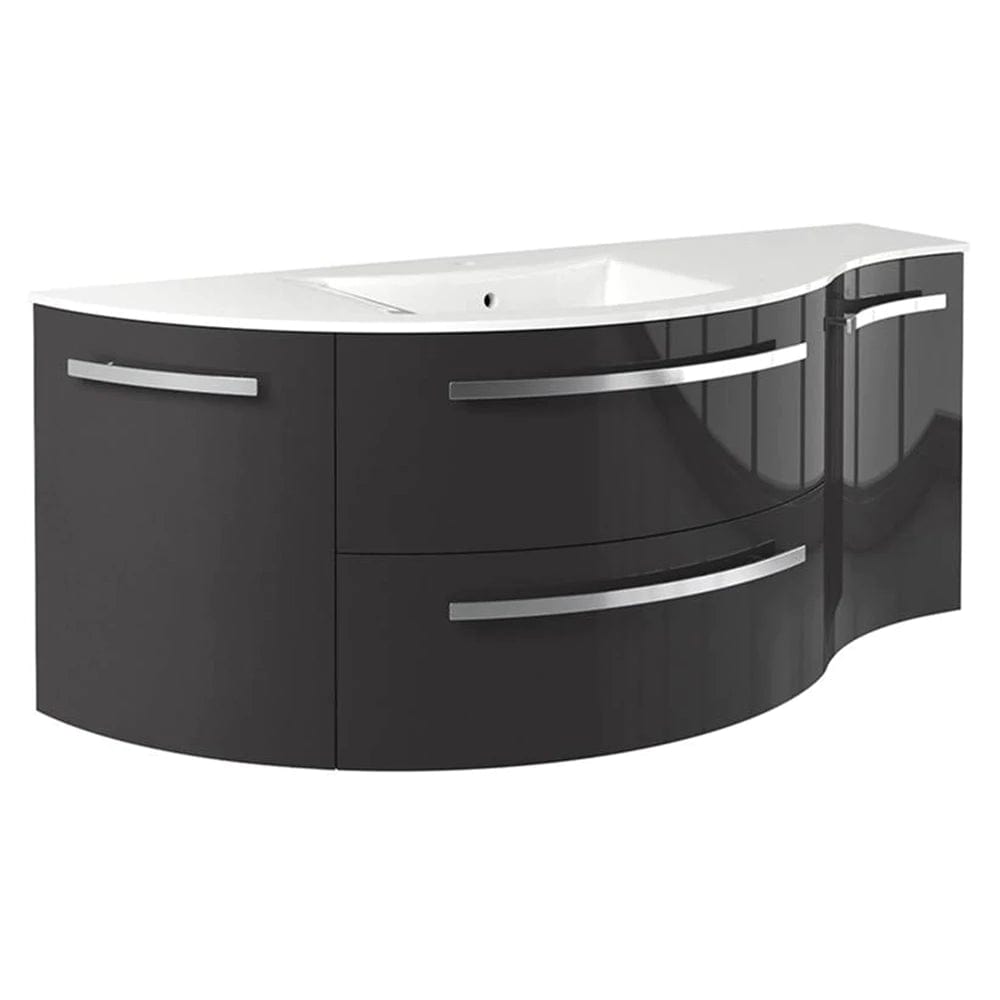 LATOSCANA AMENO 52" Modern Wall Mounted Vanity Unit with Left Round and Right Concave Cabinet