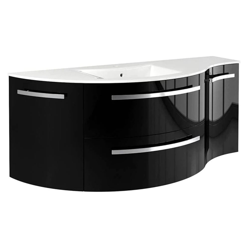 LATOSCANA AMENO 52" Modern Wall Mounted Vanity Unit with Left Round and Right Concave Cabinet