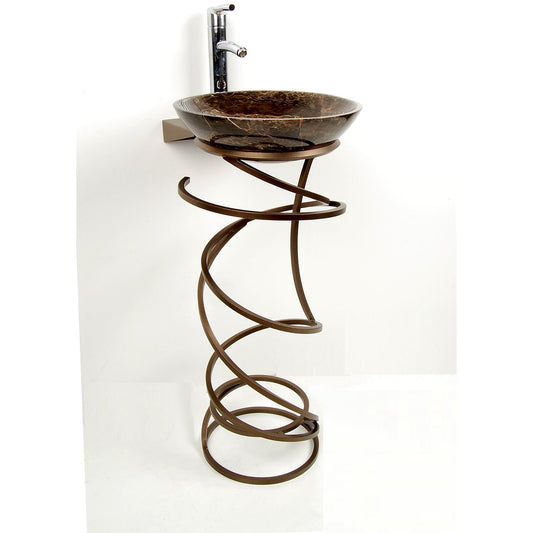 D'Vontz Becca Spring Pedestal Base Antique Bronze - MDI3-AB - Manor House Sinks