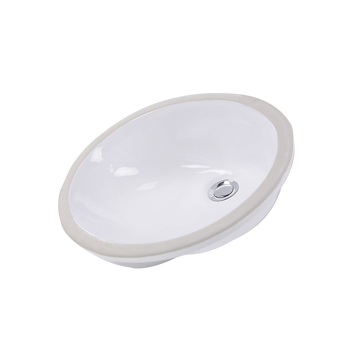 Nantucket Glazed Bottom Undermount Oval Ceramic Sink In White - GB-17x14-W