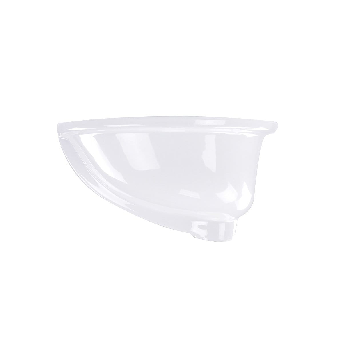 Nantucket 17" x 14" Glazed Bottom Undermount Oval Ceramic Bathroom Sink - GB-17x14-W side view