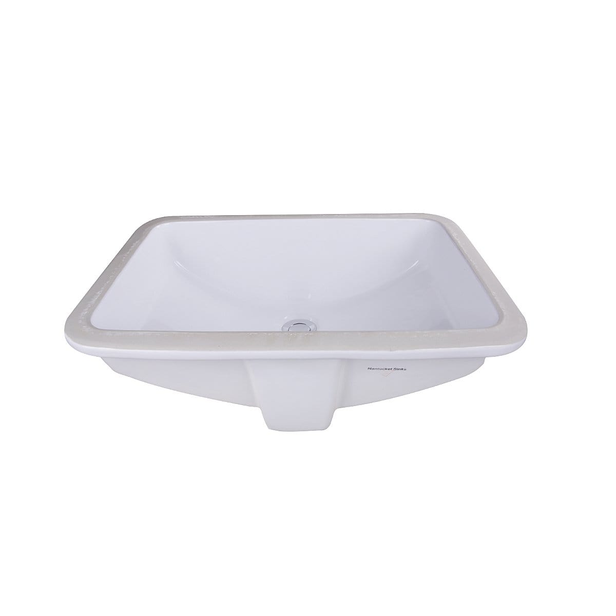Nantucket 18" x 12" Glazed Bottom Undermount Rectangle Ceramic Bathroom Sink - GB-18x12-W in white finish.