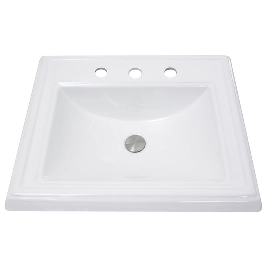 Nantucket 23" Rectangular Drop-In Ceramic Vanity Sink - DI-2418-R8