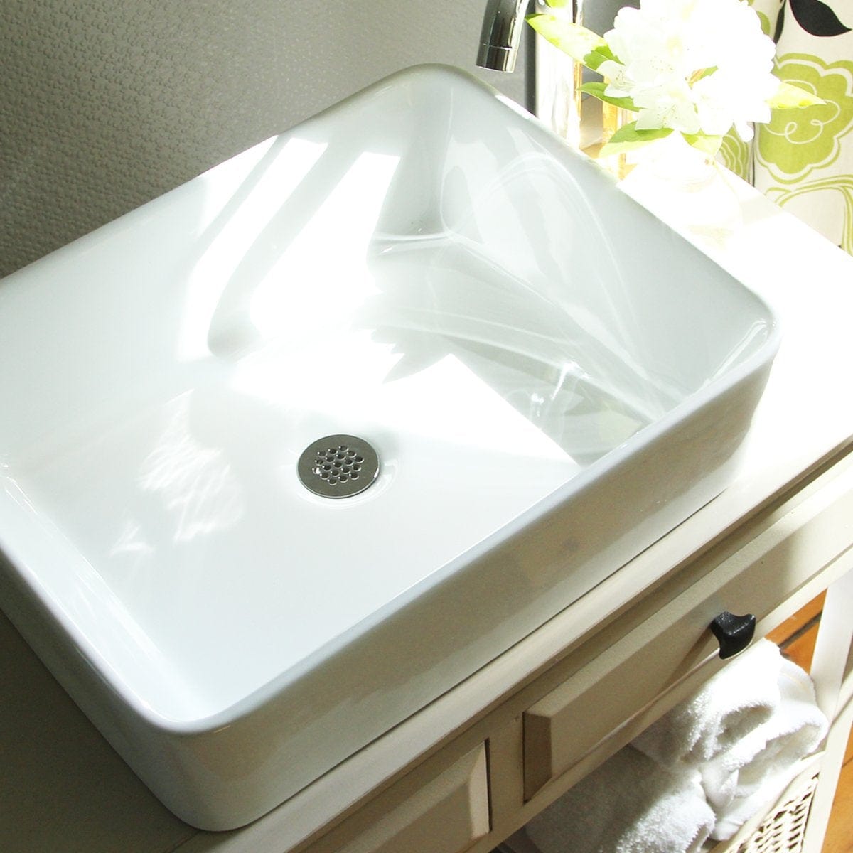 Nantucket Rectangle White Vessel Sink - NSV105