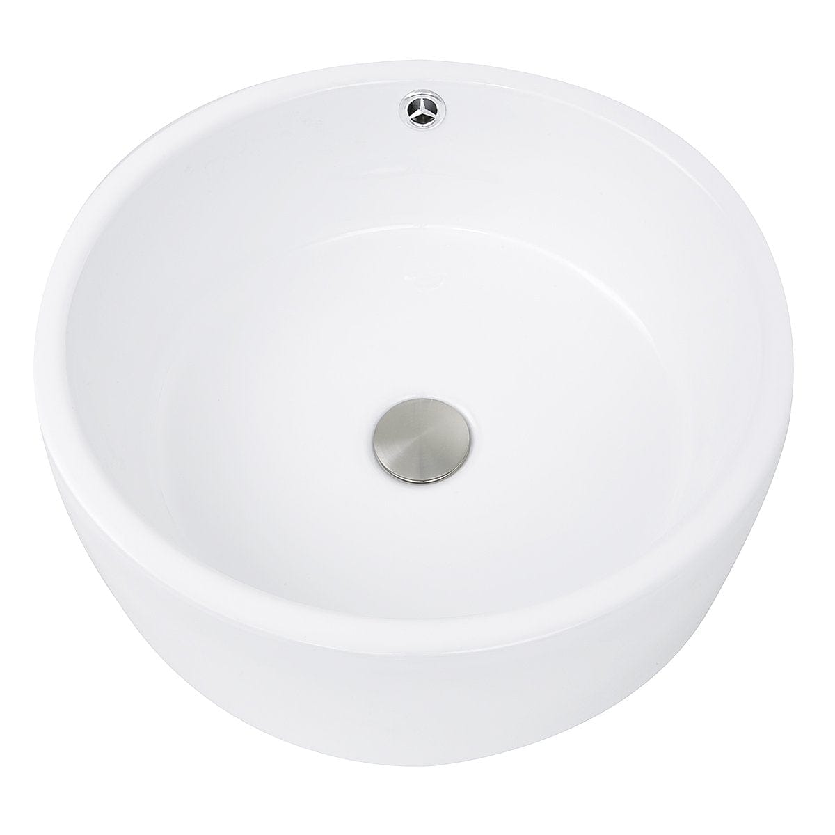 Nantucket Round  White Vessel Sink With Overflow - NSV213 showcasing smooth white ceramic and optimal functionality.
