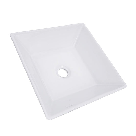Nantucket Square Tapered White Vessel Sink - NSV109 showcasing geometric precision and refined ceramic craftsmanship.